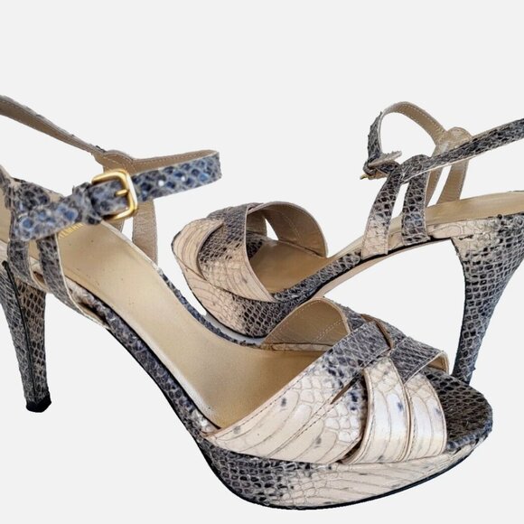 Stuart Weitzman snakeskin platform high heel sandals - Picture 2 of 7